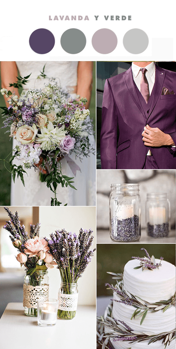Combinación de colores de tu boda: LAVANDA Y VERDE